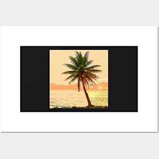 Palm Tree at Sunrise Posters and Art